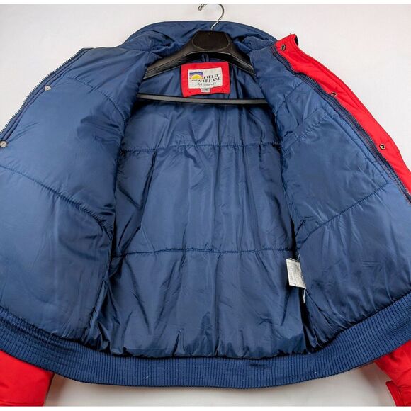 Vintage Field & Stream Jacket Men's Medium Red Windbreaker Collared Full-Zip - Picture 5 of 6